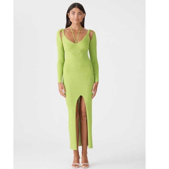 San Sloane Galen Dress midi with detachable sleeves green - Picture 5 of 6